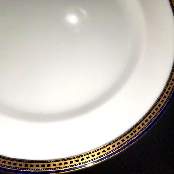 Antique Royal Doulton England Cobalt Blue Gold Rim Plate 10.5 MINT! Art Deco - Picture 13 of 13